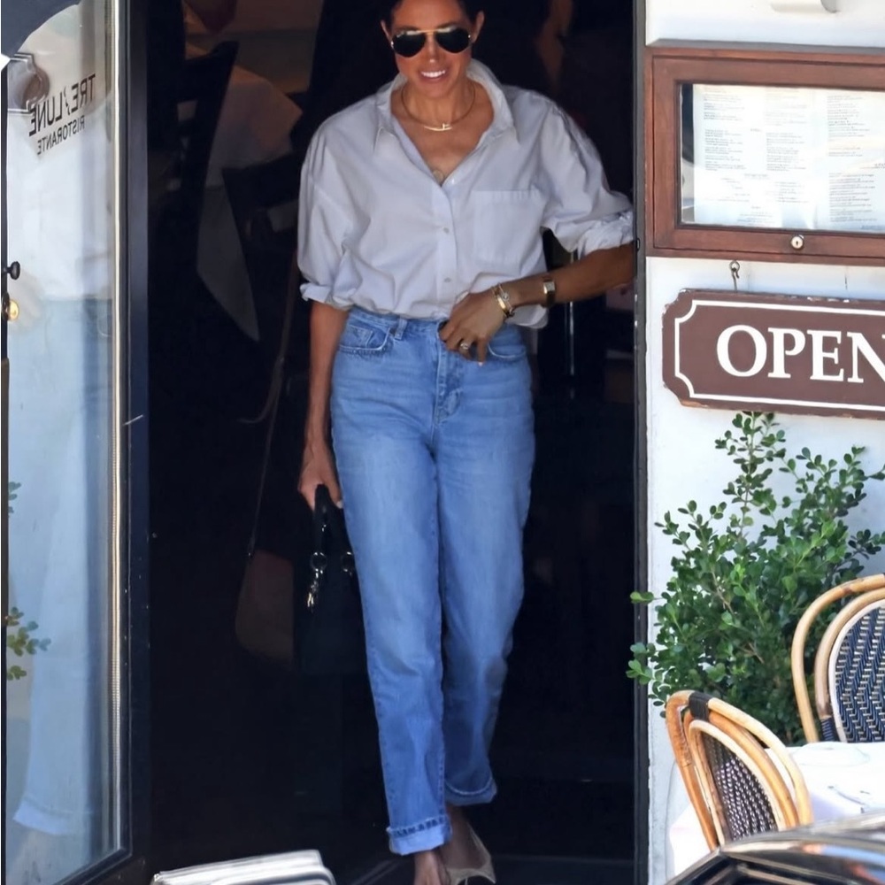 La Ligne Light Blue Straight Leg Jeans ASO Meghan Markle